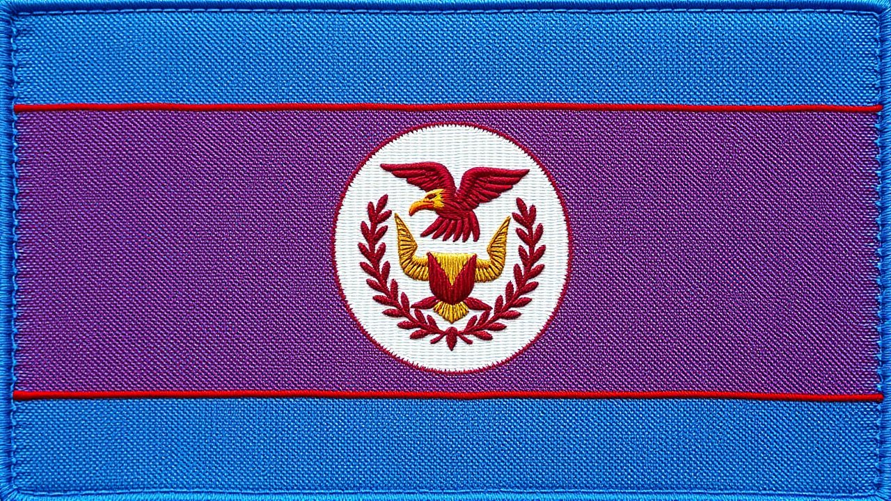 Flag of Belize 🇧🇿 in embroidered textile style