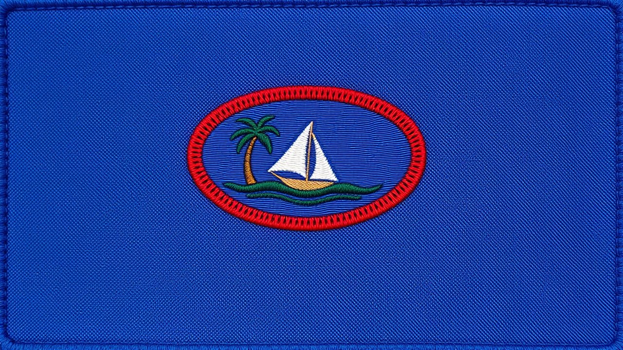 Flag of Guam 🇬🇺 in embroidered textile style