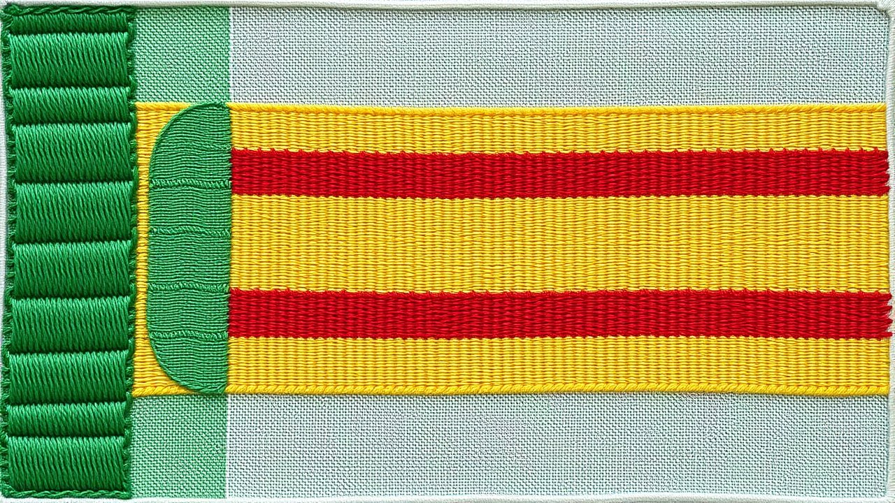 Flag of Benin 🇧🇯 in embroidered textile style