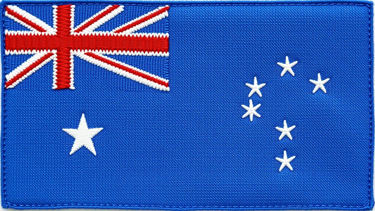 Flag of Australia 🇦🇺 in embroidered textile style