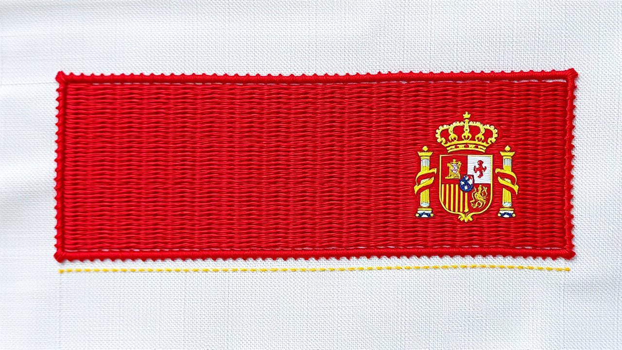 Flag of Spain 🇪🇸 in embroidered textile style