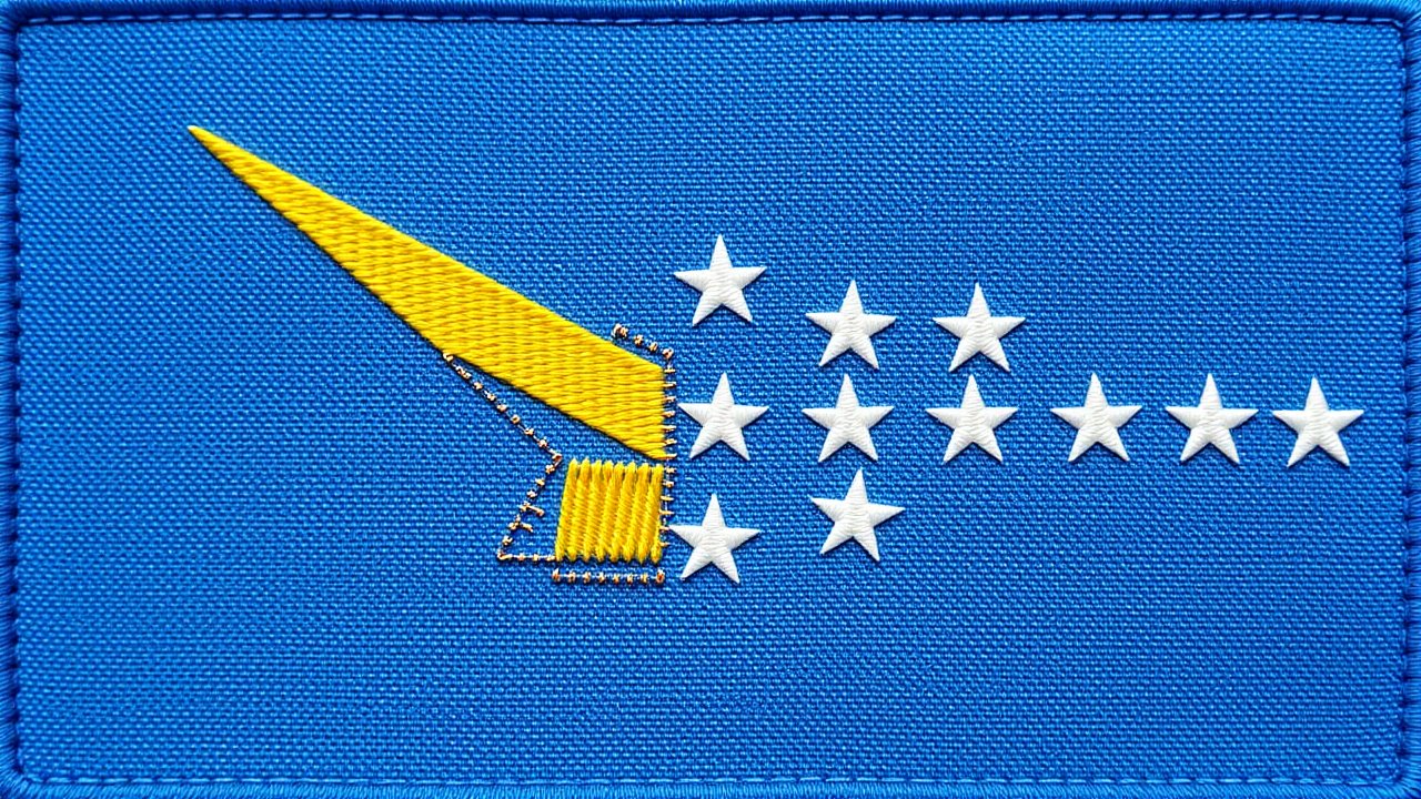 Flag of Bosnia and Herzegovina 🇧🇦 in embroidered textile style