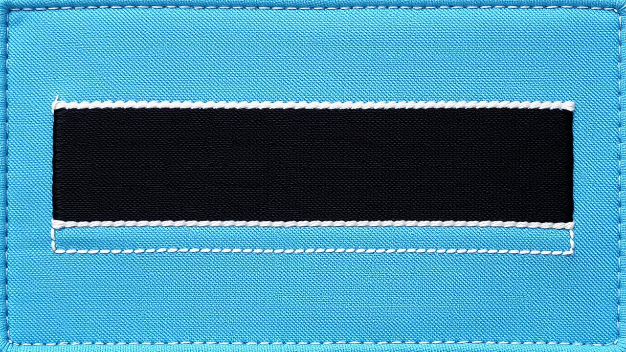 Flag of Botswana 🇧🇼 in embroidered textile style