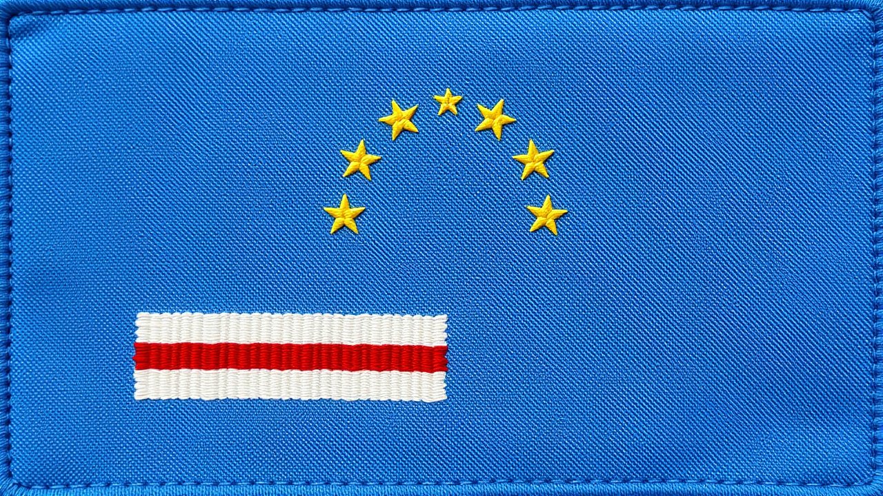 Flag of Cape Verde 🇨🇻 in embroidered textile style