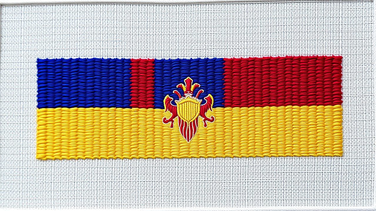 Flag of Chad 🇹🇩 in embroidered textile style