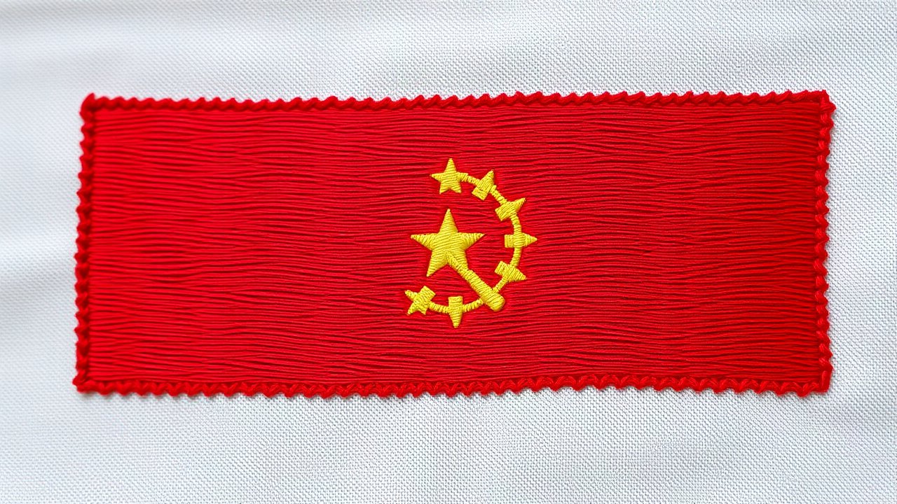 Flag of Angola 🇦🇴 in embroidered textile style