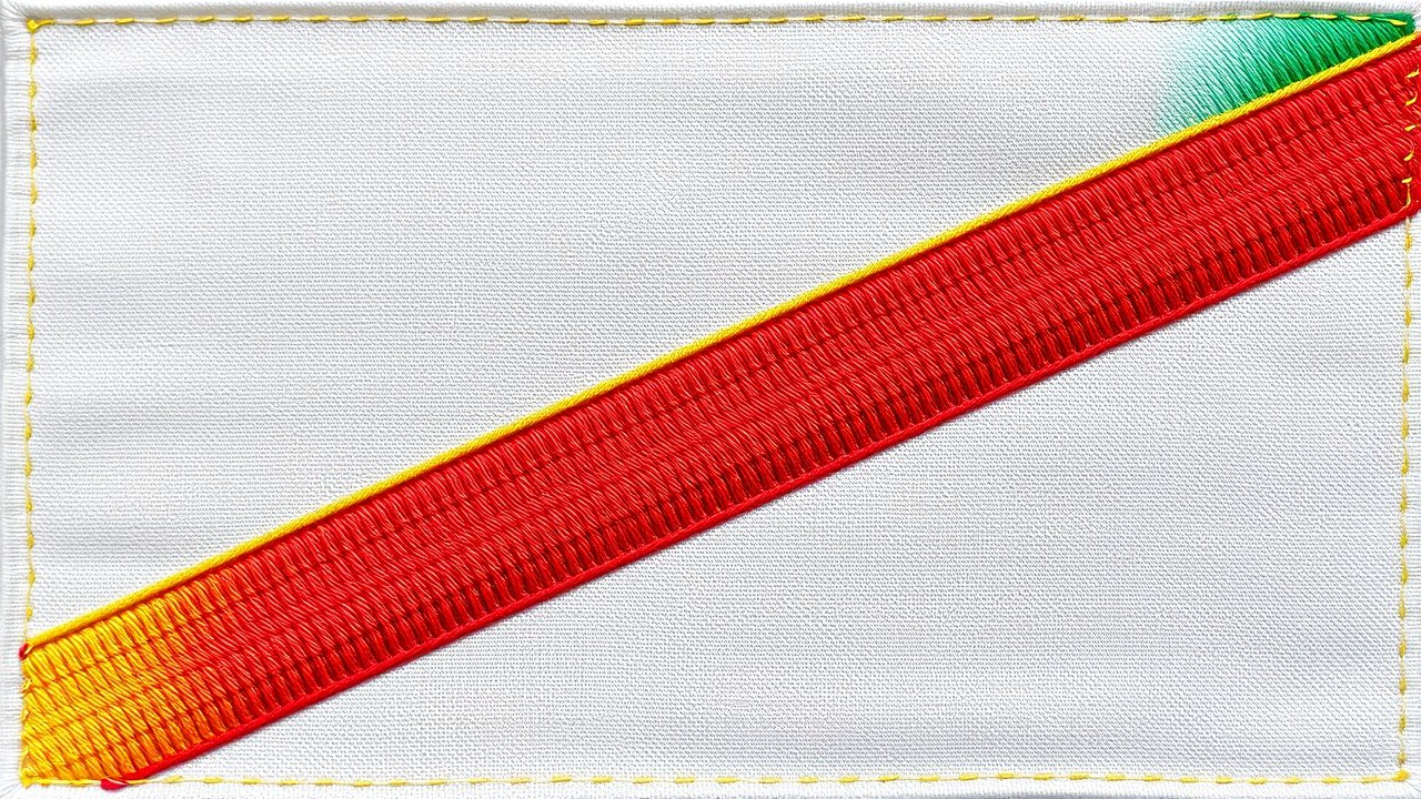 Flag of Congo 🇨🇬 in embroidered textile style