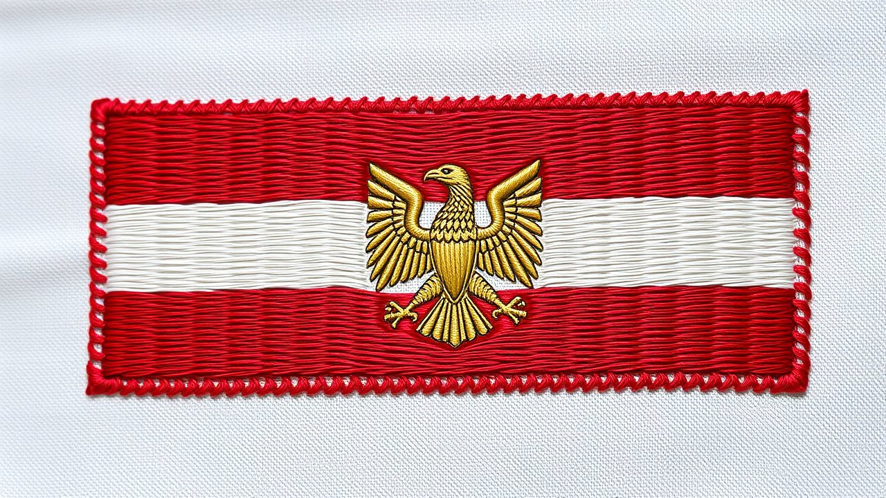 Flag of Egypt 🇪🇬 in embroidered textile style