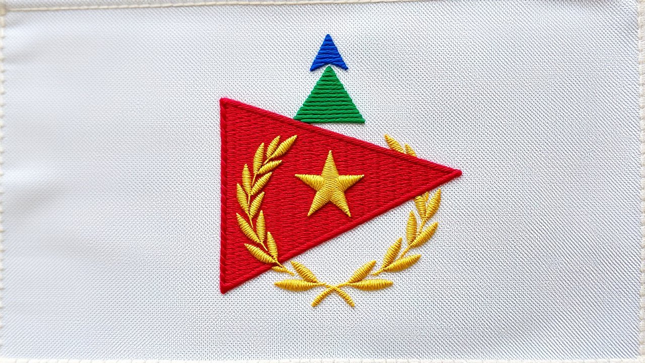 Flag of Eritrea 🇪🇷 in embroidered textile style
