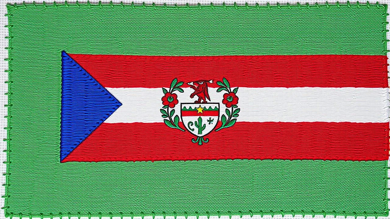 Flag of Equatorial Guinea 🇬🇶 in embroidered textile style