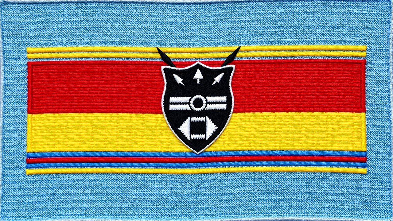 Flag of Eswatini 🇸🇿 in embroidered textile style