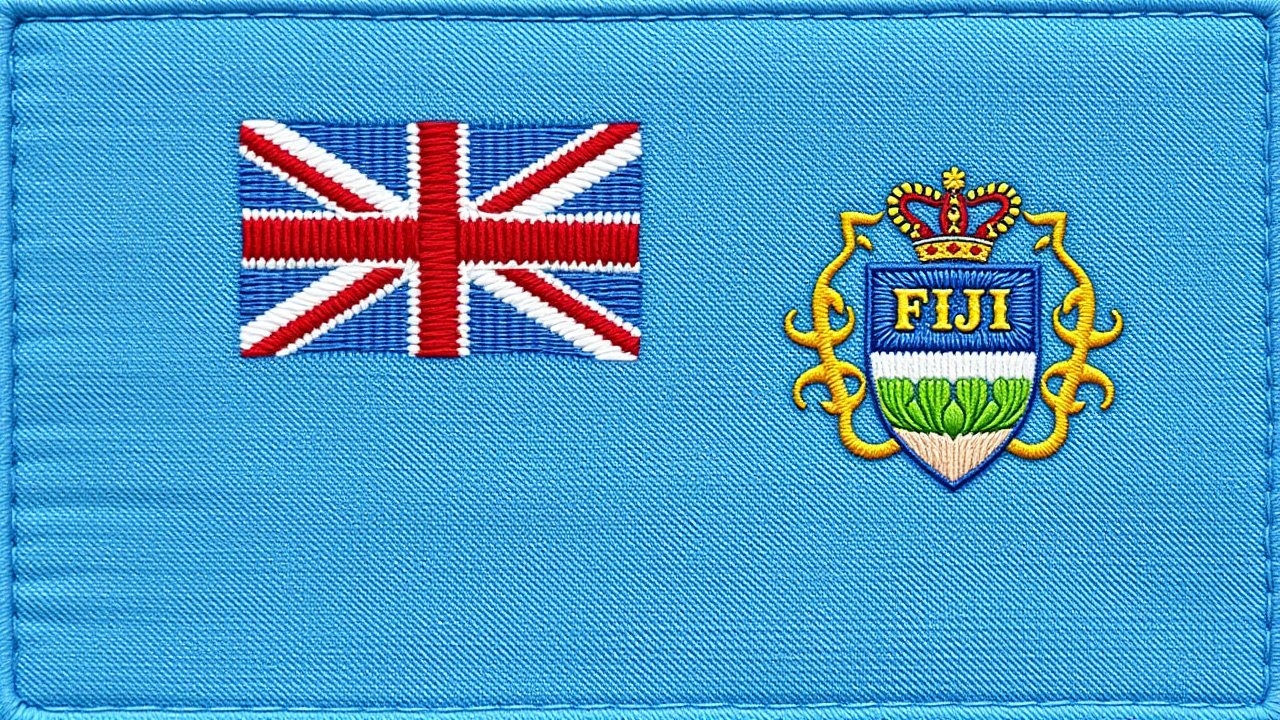 Flag of Fiji 🇫🇯 in embroidered textile style