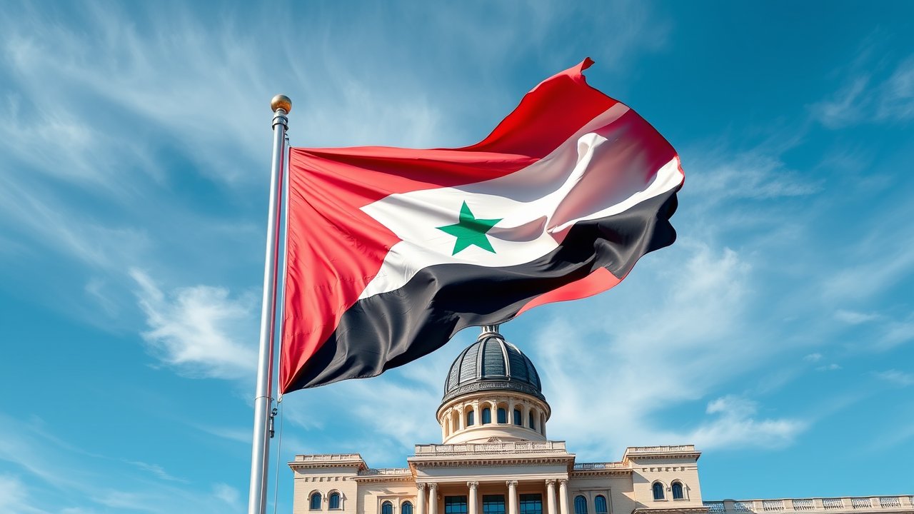 Flag of Sudan 🇸🇩 in flagpole in capital style