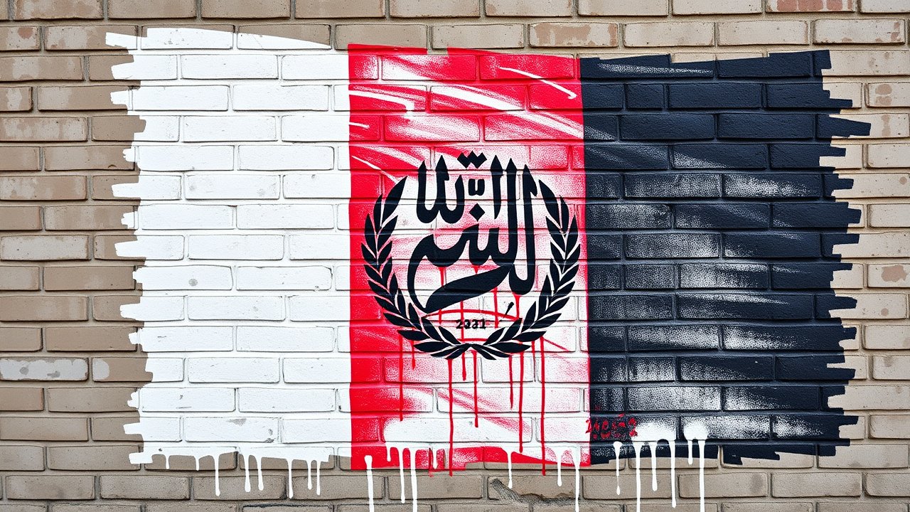 Flag of Afghanistan 🇦🇫 in street art / graffiti style