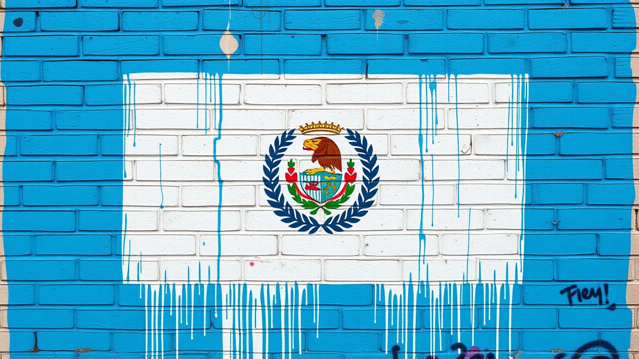 Flag of Guatemala 🇬🇹 in street art / graffiti style