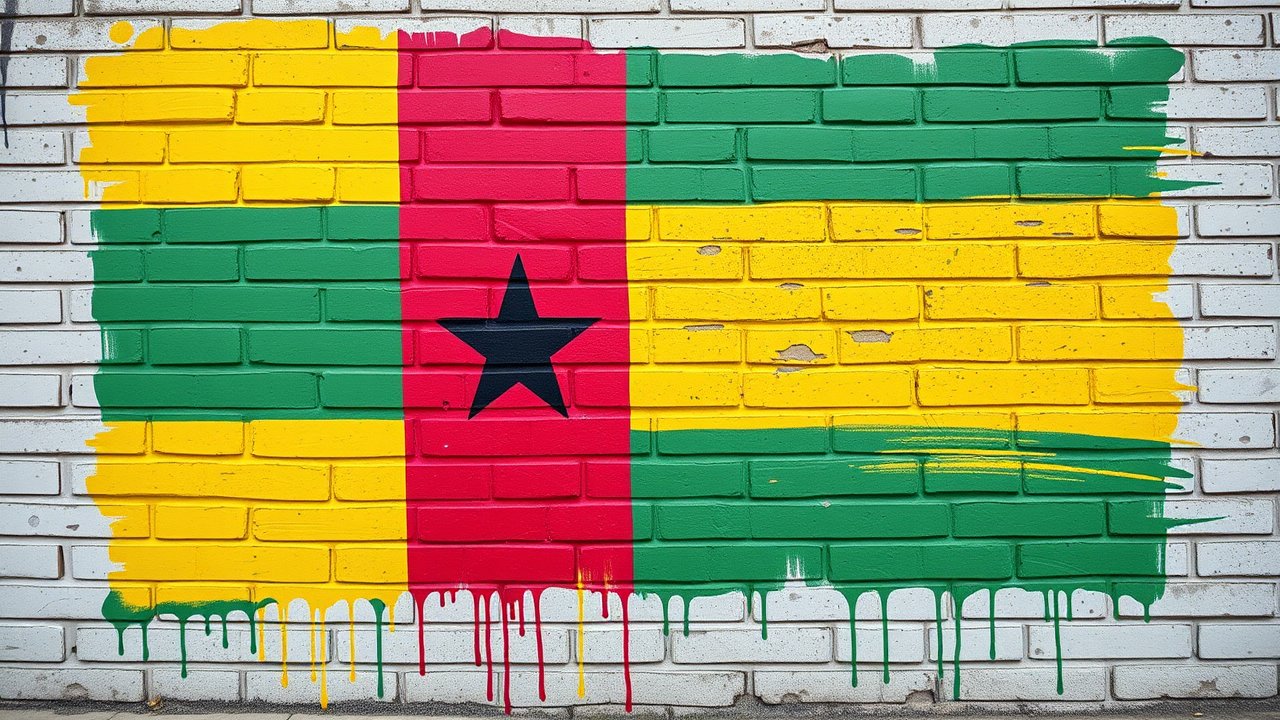 Flag of Guinea-Bissau 🇬🇼 in street art / graffiti style