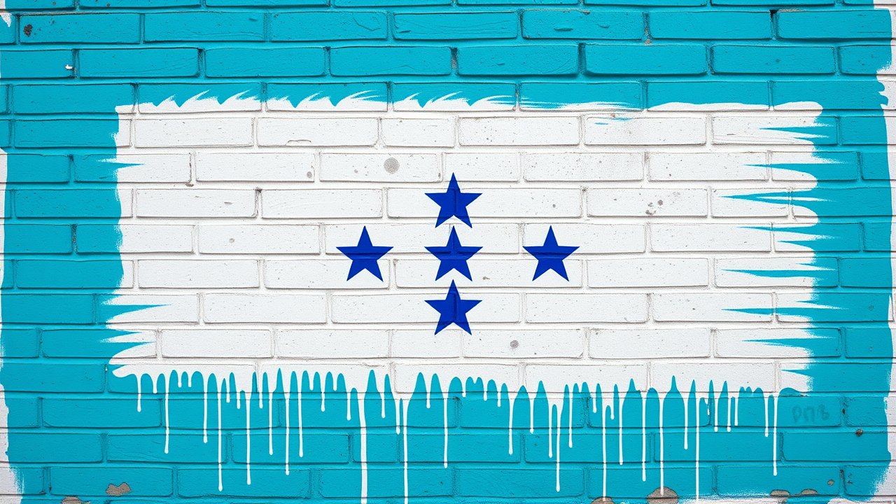 Flag of Honduras ðŸ‡ðŸ‡³ in street art / graffiti style