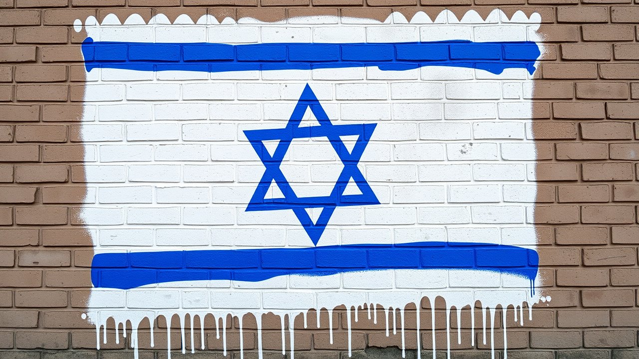 Flag of Israel 🇮🇱 in street art / graffiti style