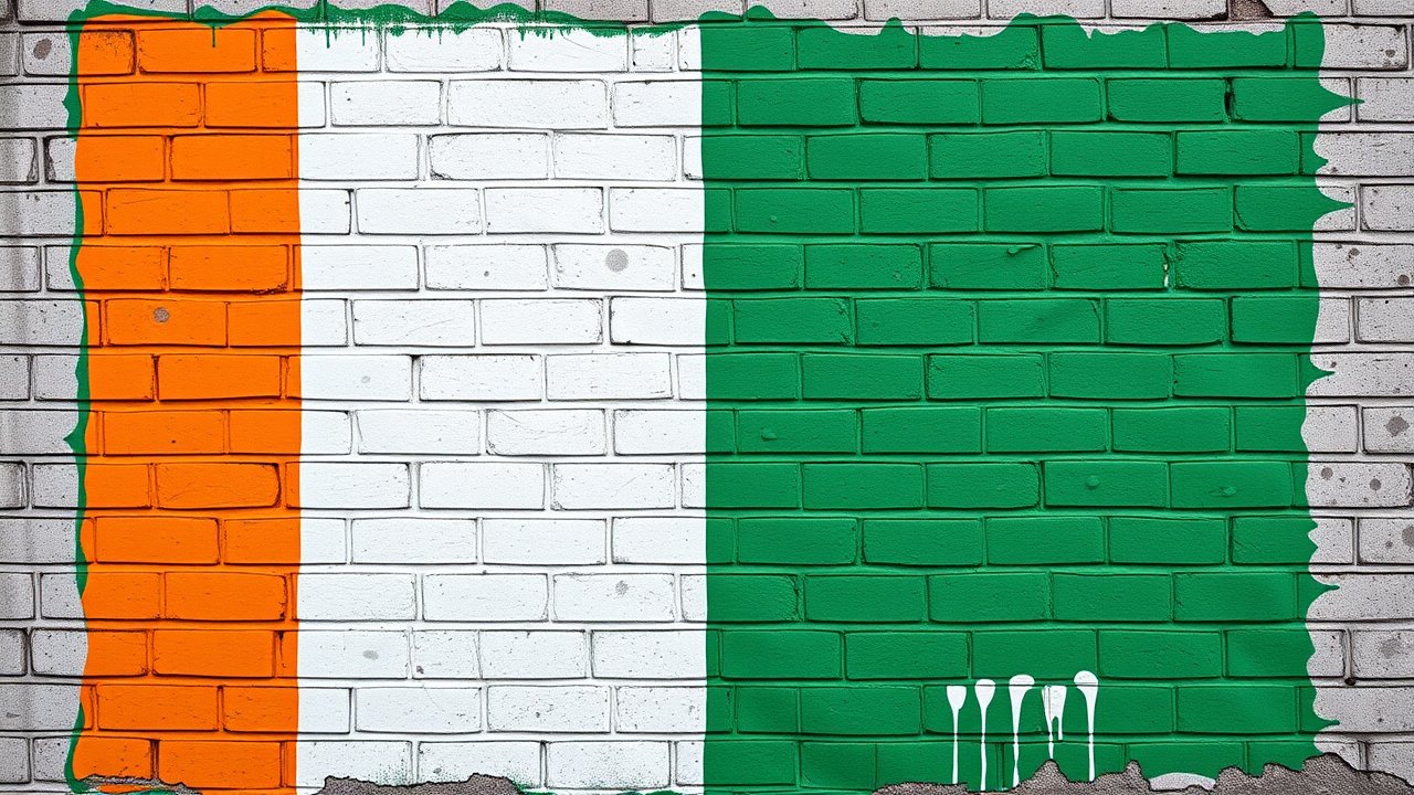 Flag of Côte d’Ivoire 🇨🇮 in street art / graffiti style