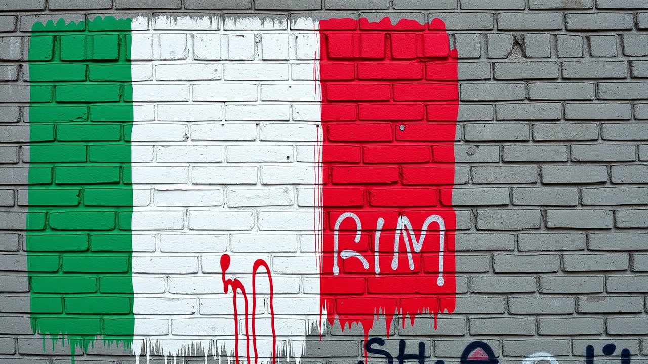 Flag of Italy ๐ฎ๐น (Italian) in street art / graffiti style