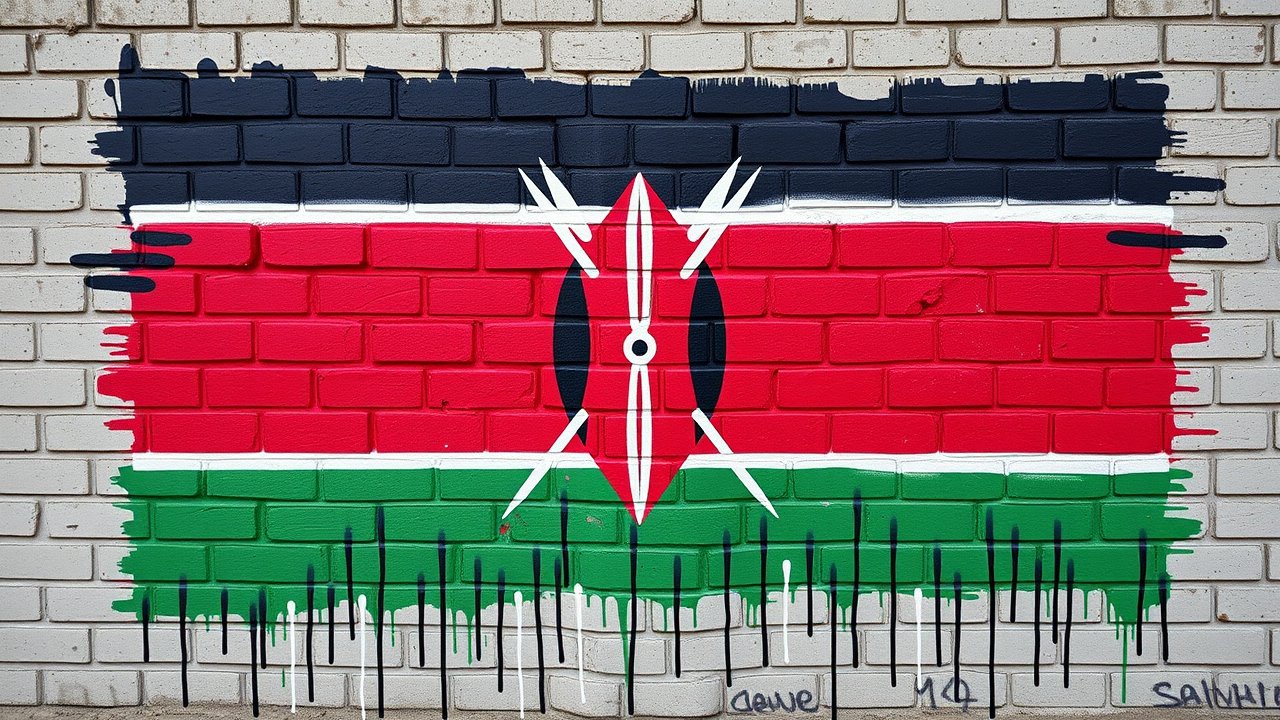 Flag of Kenya 🇰🇪 in street art / graffiti style