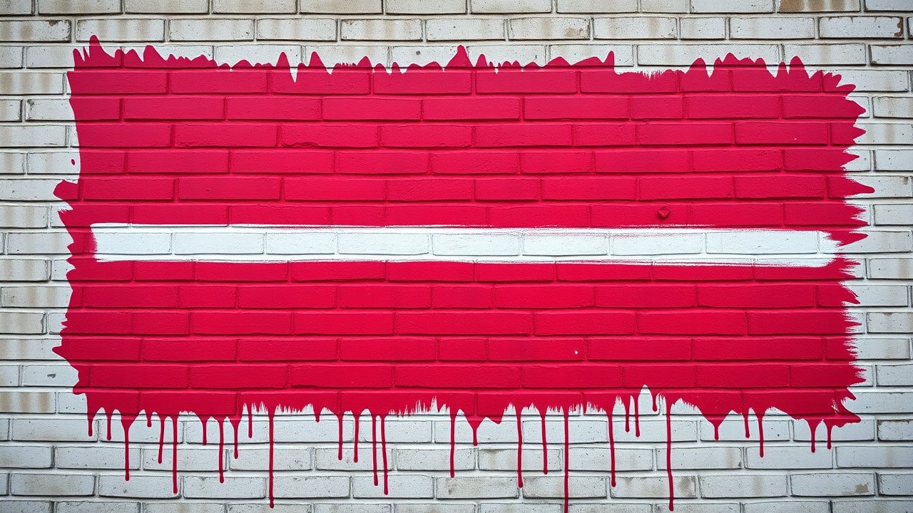 Flag of Latvia 🇱🇻 in street art / graffiti style