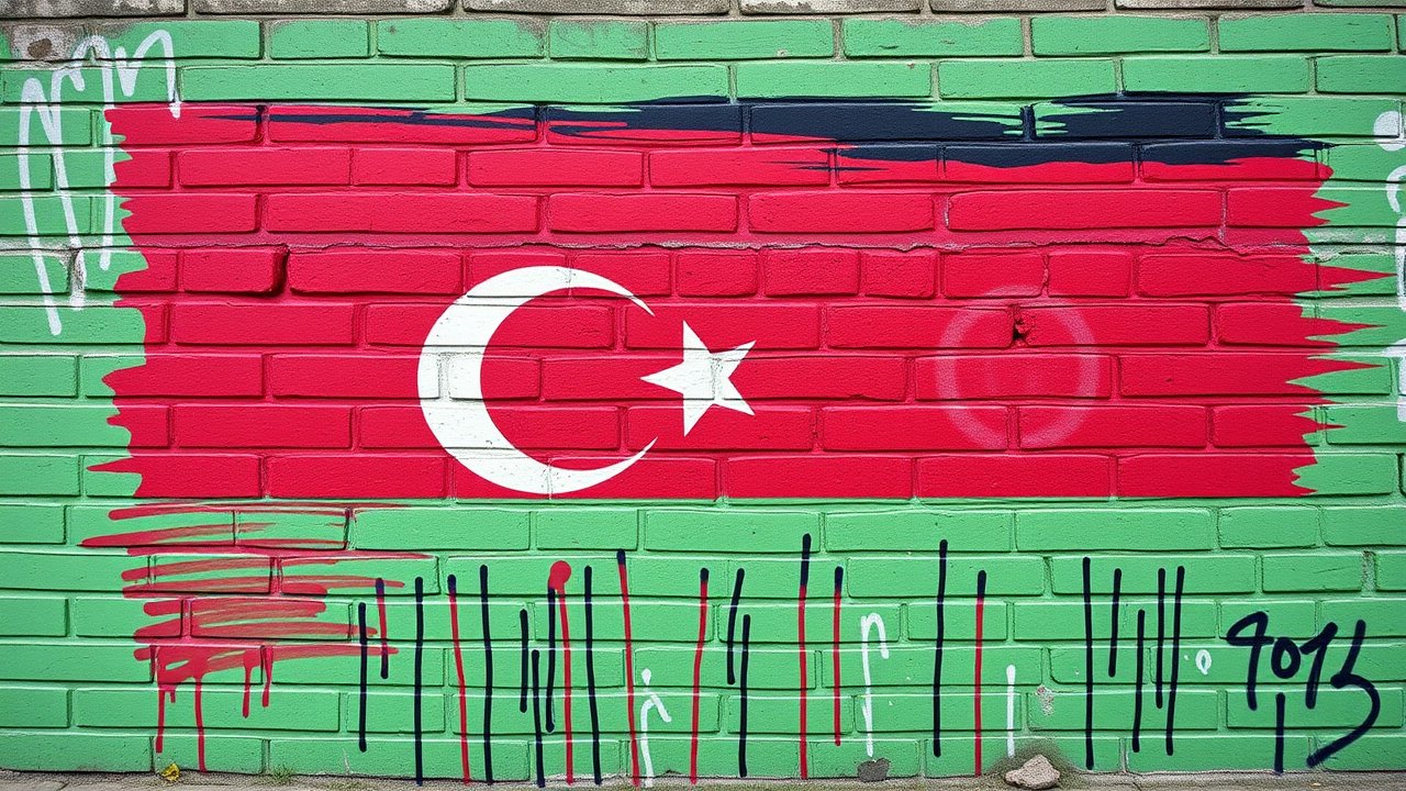 Flag of Libya 🇱🇾 in street art / graffiti style