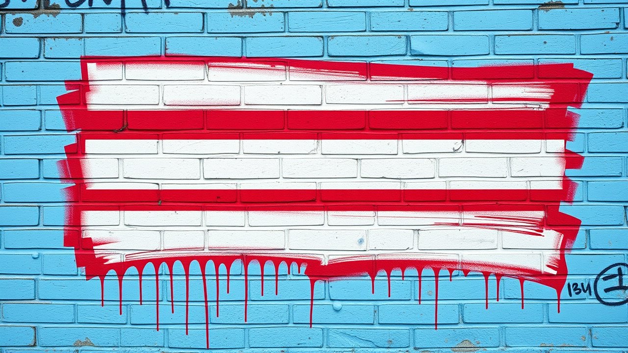 Flag of Luxembourg 🇱🇺 in street art / graffiti style