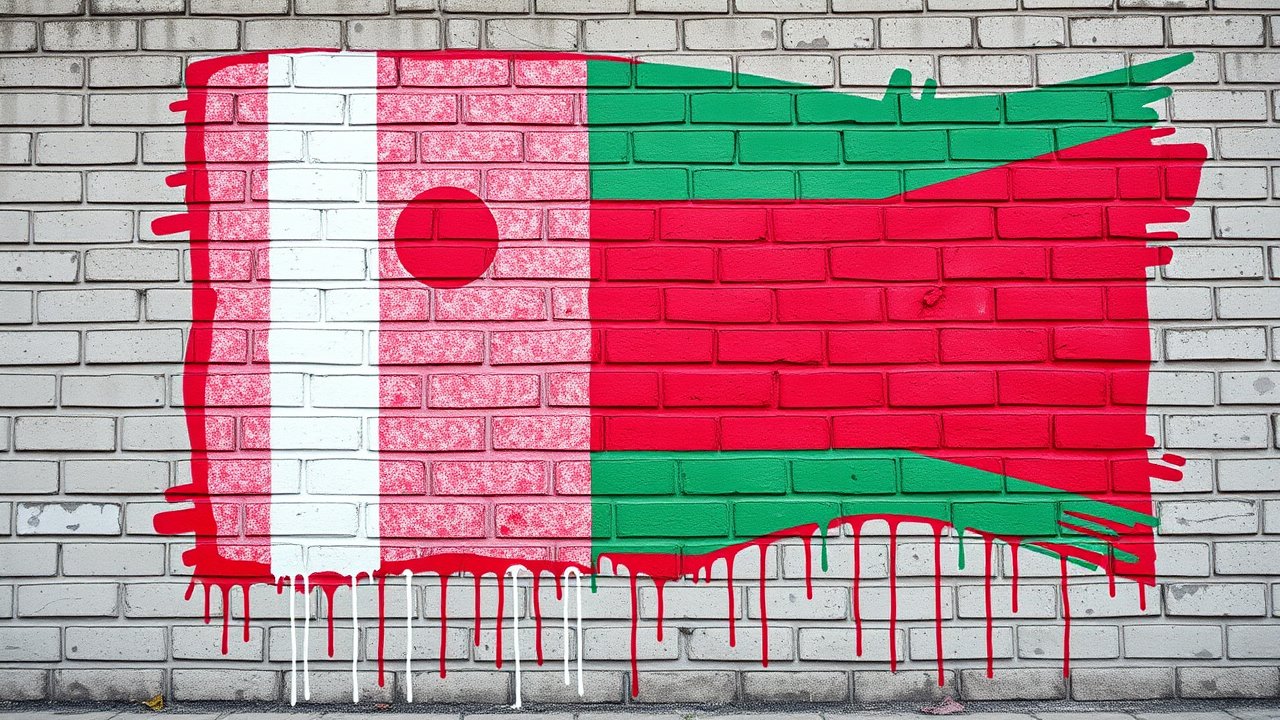 Flag of Madagascar 🇲🇬 in street art / graffiti style
