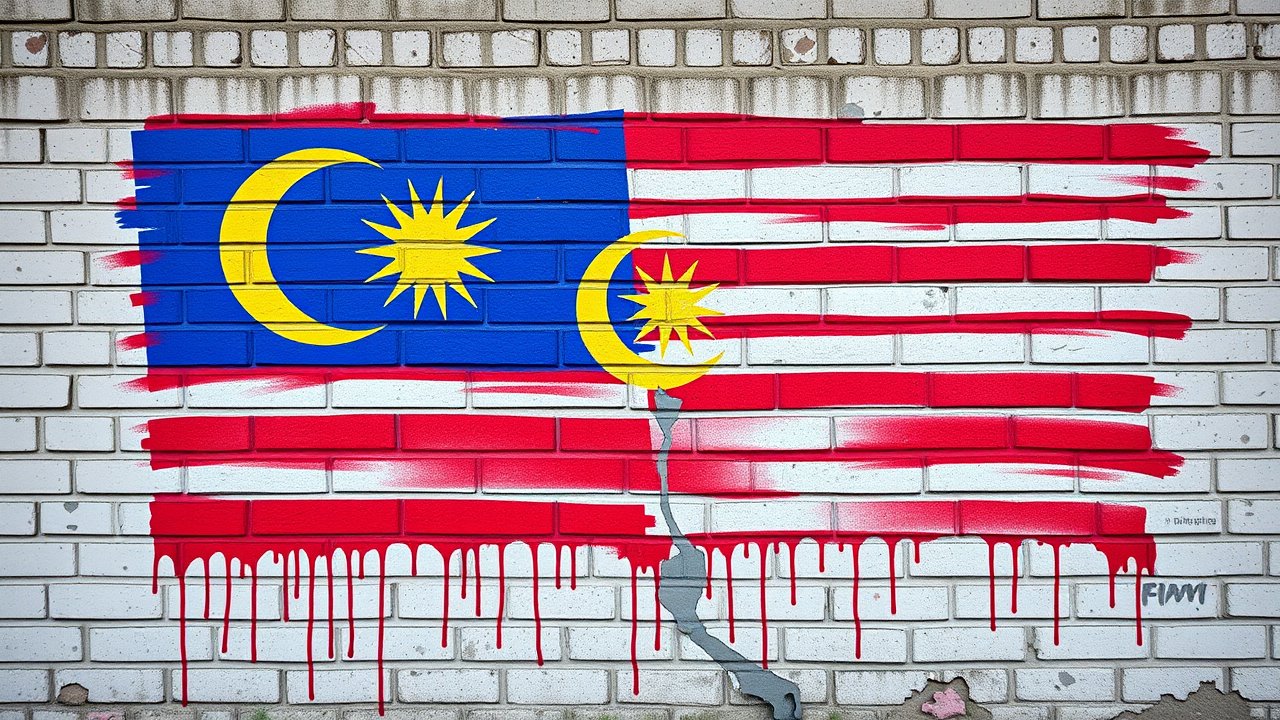 Flag of Malaysia 🇲🇾 in street art / graffiti style