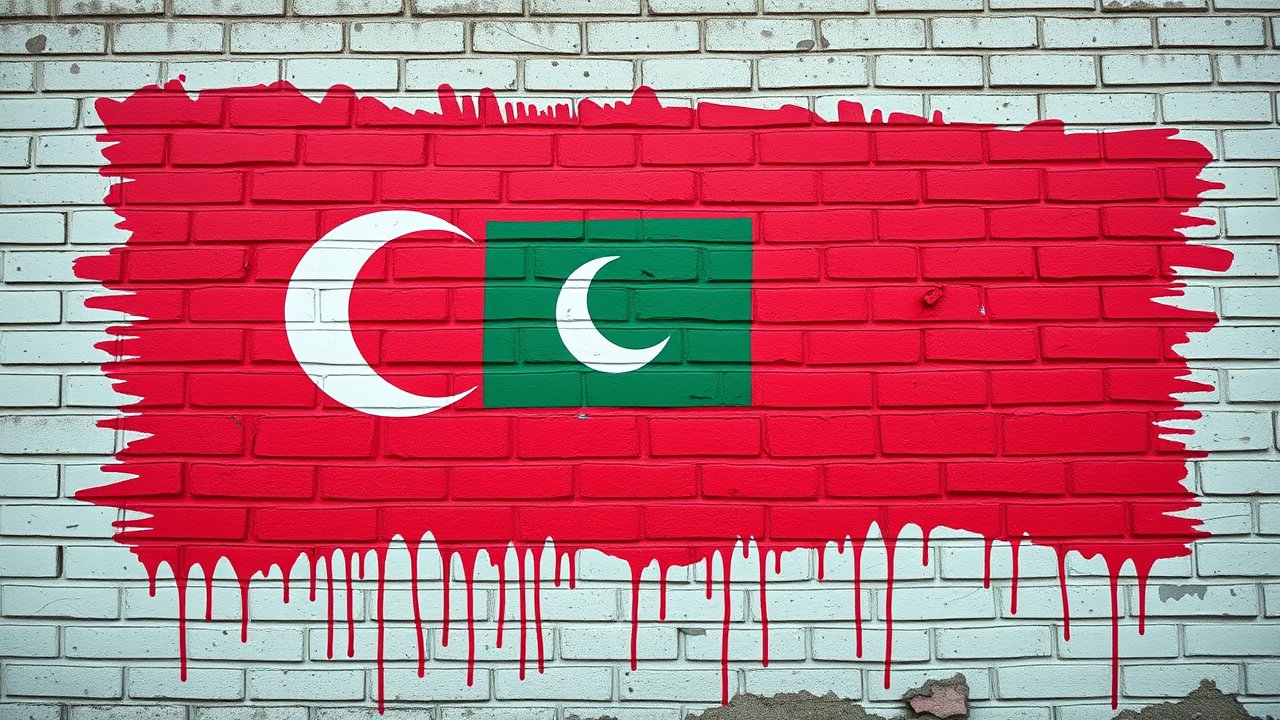 Flag of Maldives 🇲🇻 in street art / graffiti style
