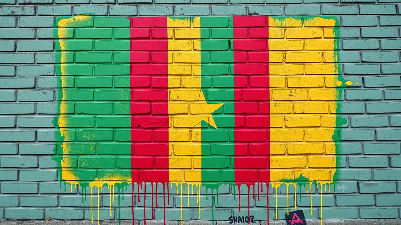Flag of Mali 🇲🇱 in street art / graffiti style