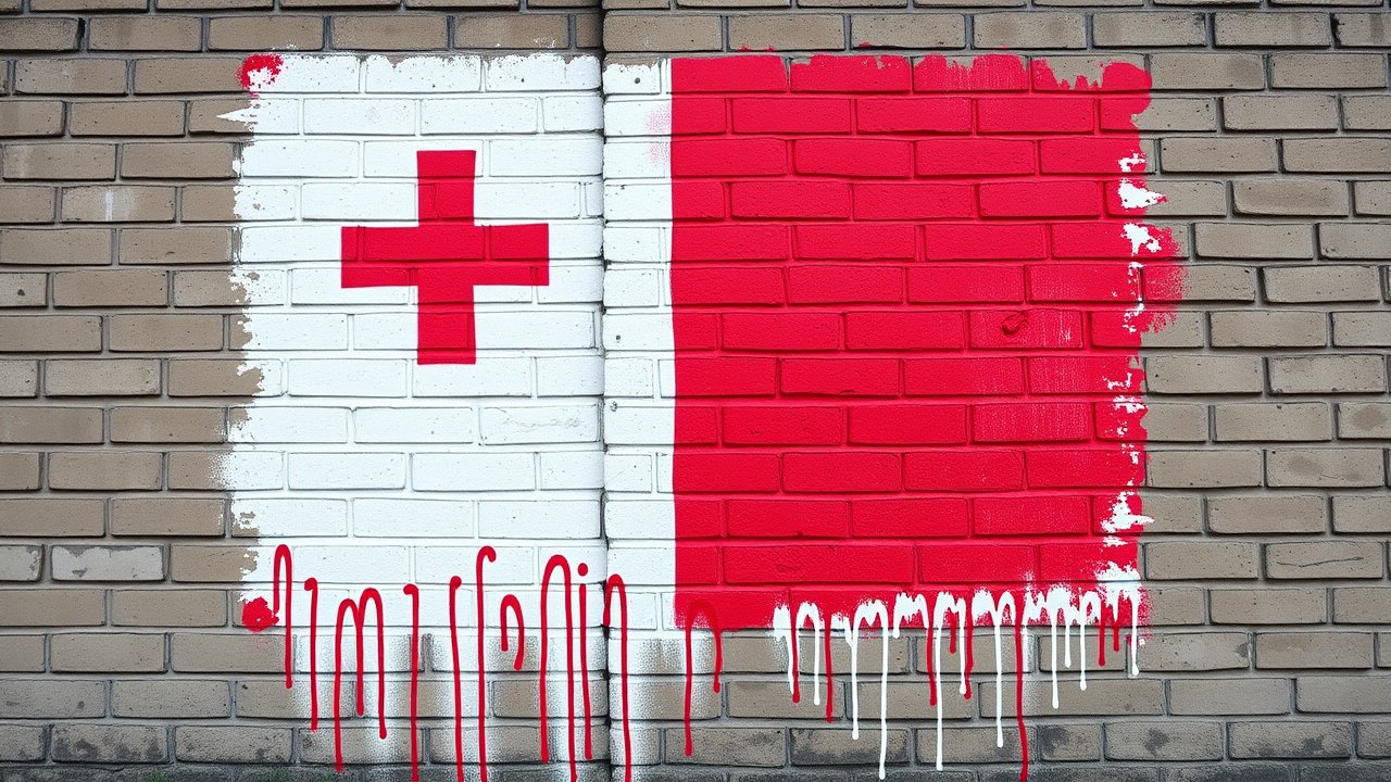 Flag of Malta 🇲🇹 in street art / graffiti style