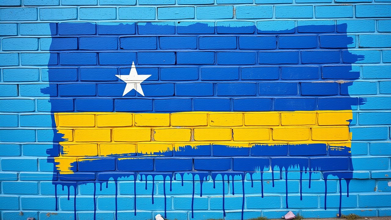 Flag of Nauru 🇳🇷 in street art / graffiti style