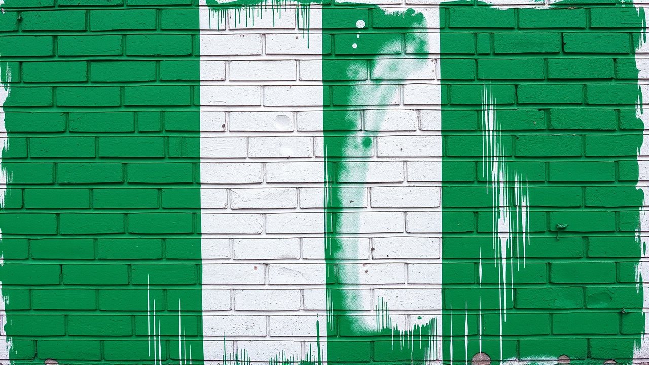 Flag of Nigeria 🇳🇬 in street art / graffiti style