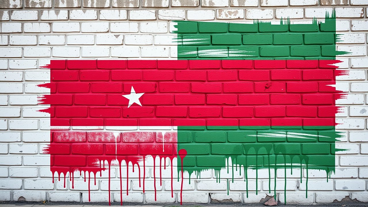 Flag of Oman 🇴🇲 in street art / graffiti style