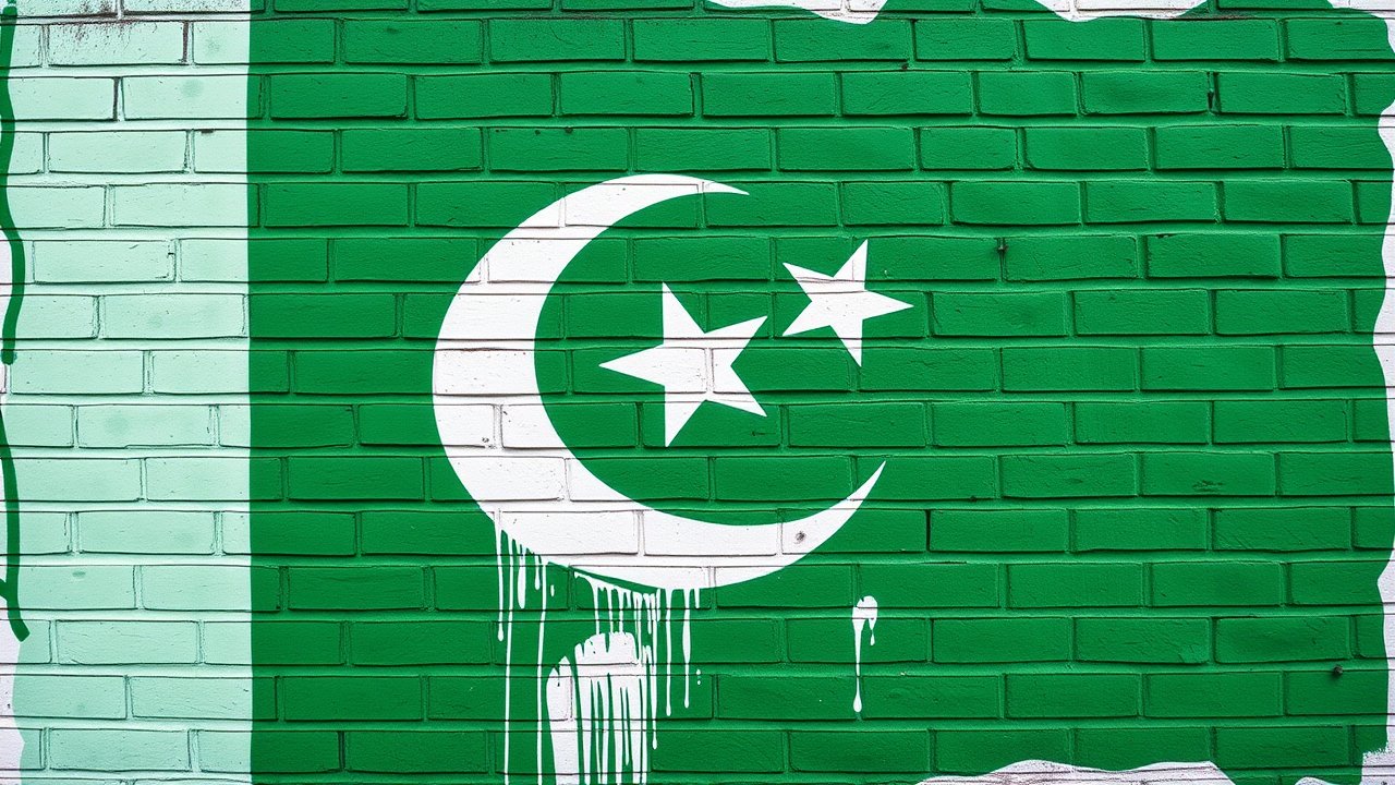 Flag of Pakistan 🇵🇰 in street art / graffiti style