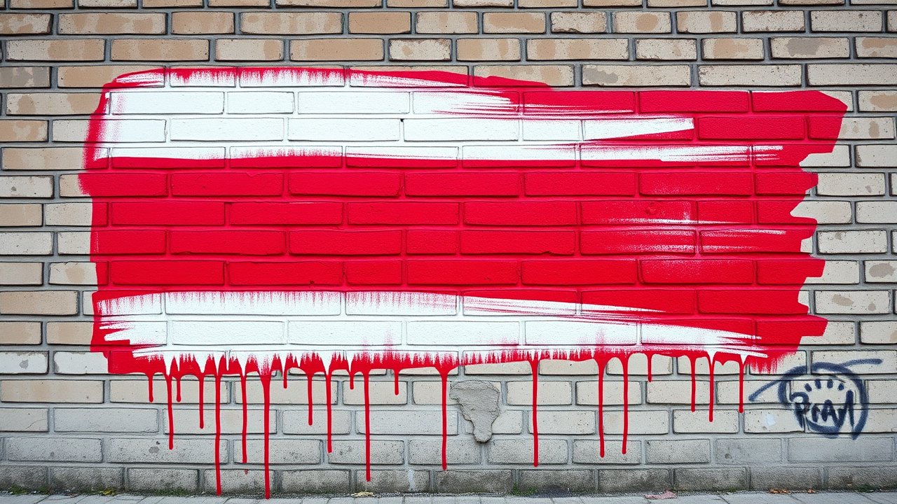 Flag of Poland 🇵🇱 in street art / graffiti style