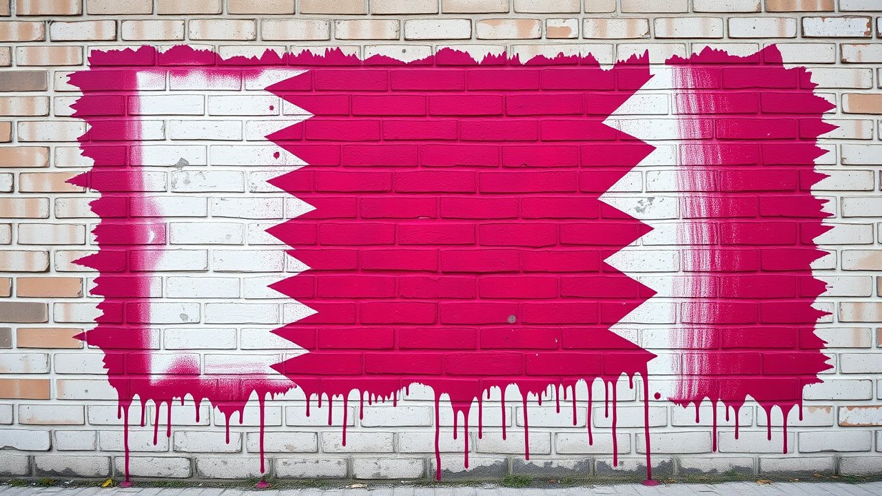 Flag of Qatar 🇶🇦 in street art / graffiti style