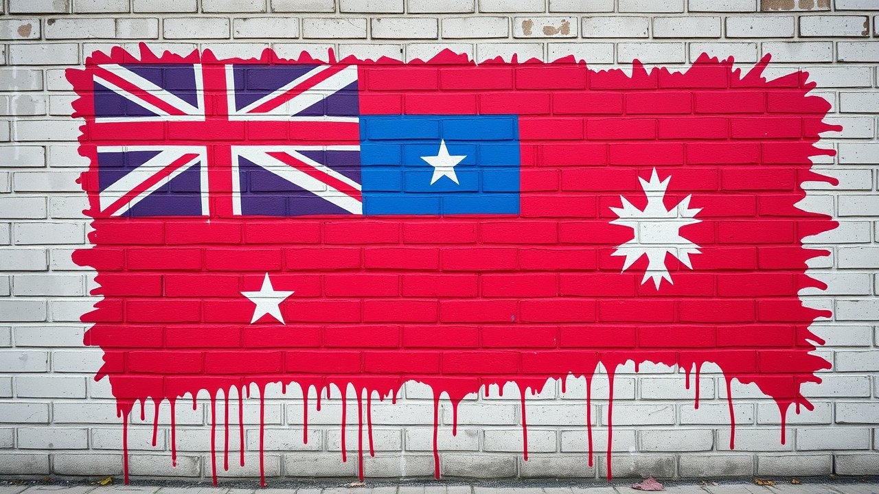 Flag of Samoa 🇼🇸 in street art / graffiti style