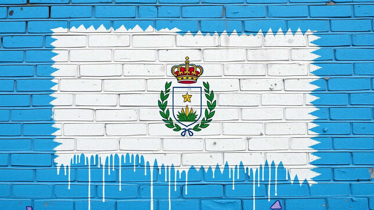 Flag of San Marino 🇸🇲 in street art / graffiti style