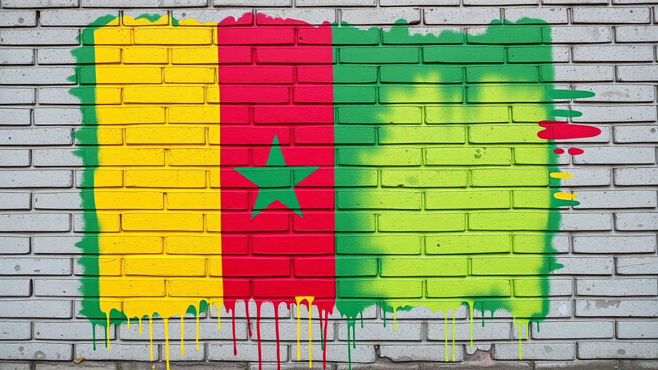 Flag of Senegal 🇸🇳 in street art / graffiti style