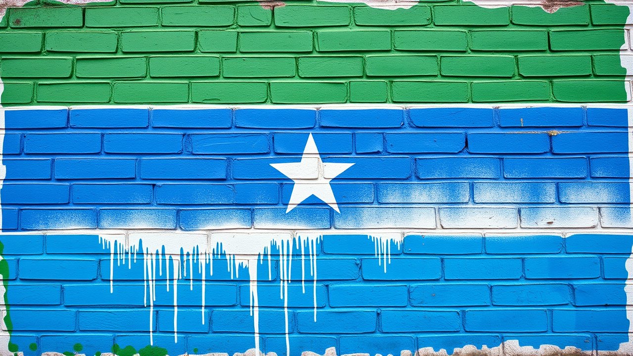 Flag of Sierra Leone 🇸🇱 in street art / graffiti style