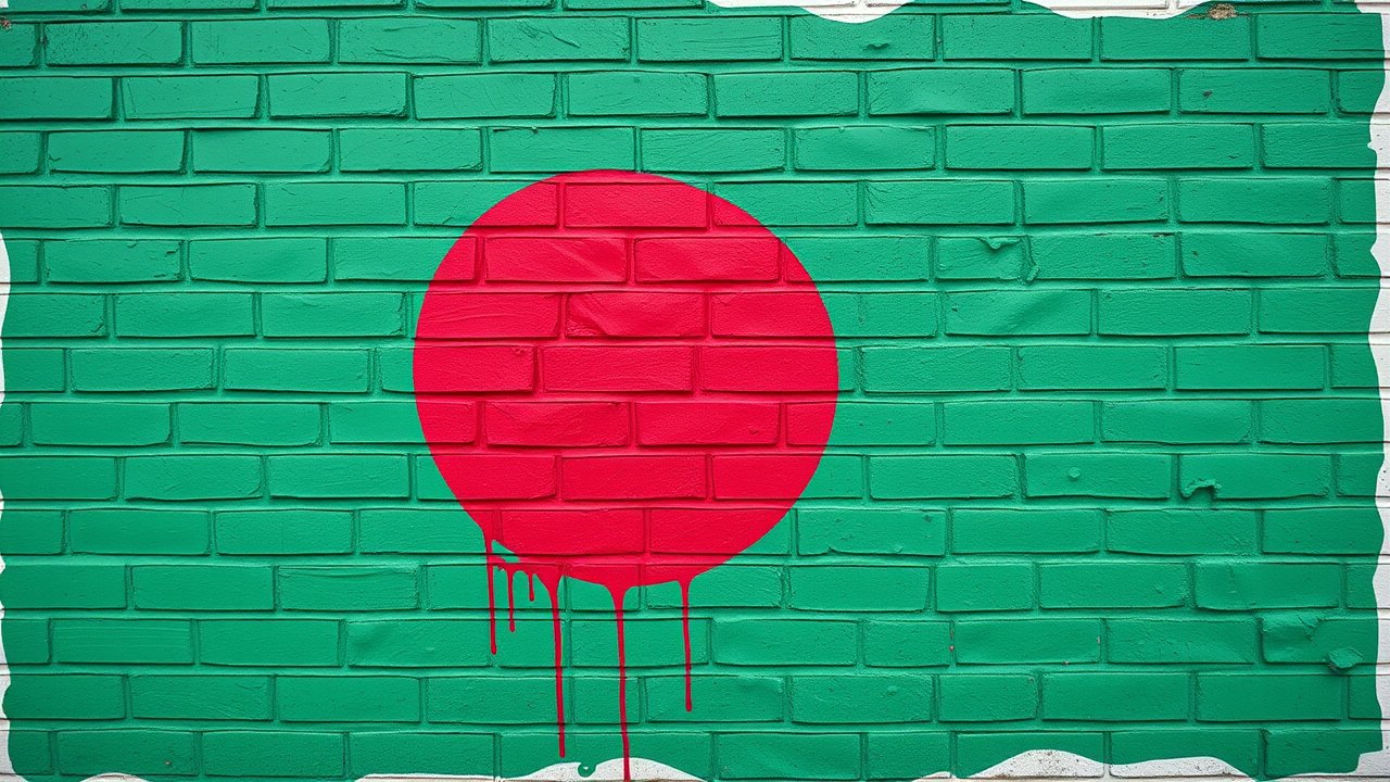 Flag of Bangladesh 🇧🇩 in street art / graffiti style