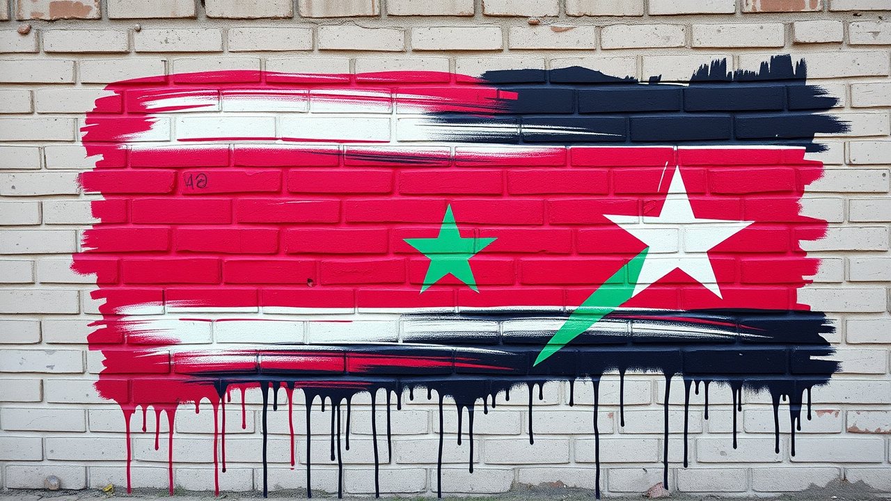 Flag of Sudan 🇸🇩 in street art / graffiti style