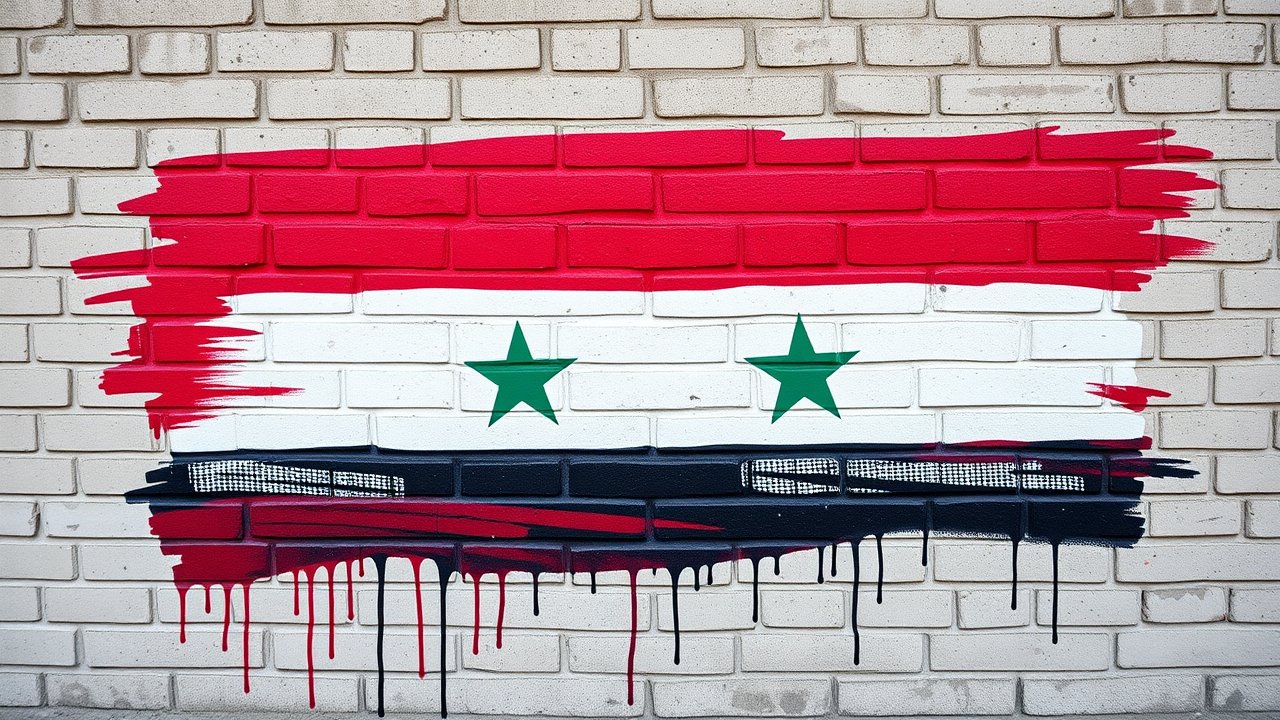 Flag of Syria 🇸🇾 in street art / graffiti style