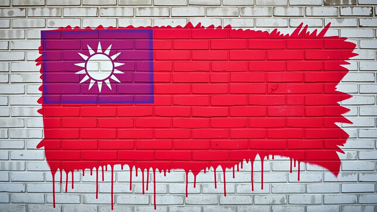 Flag of Taiwan 🇹🇼 in street art / graffiti style