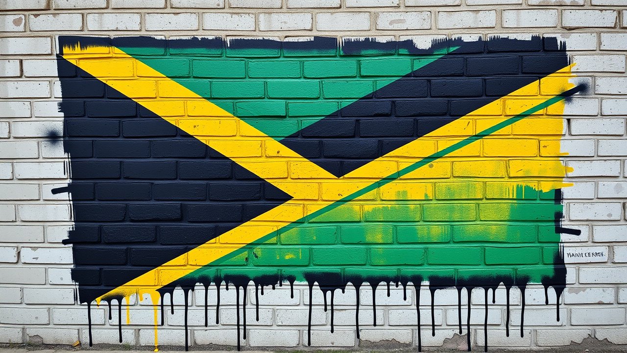 Flag of Tanzania 🇹🇿 in street art / graffiti style