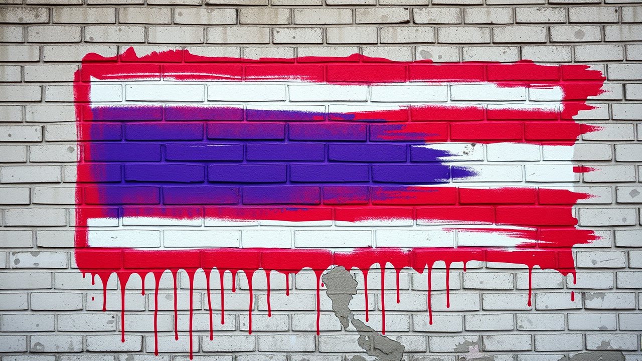 Flag of Thailand 🇹🇠in street art / graffiti style