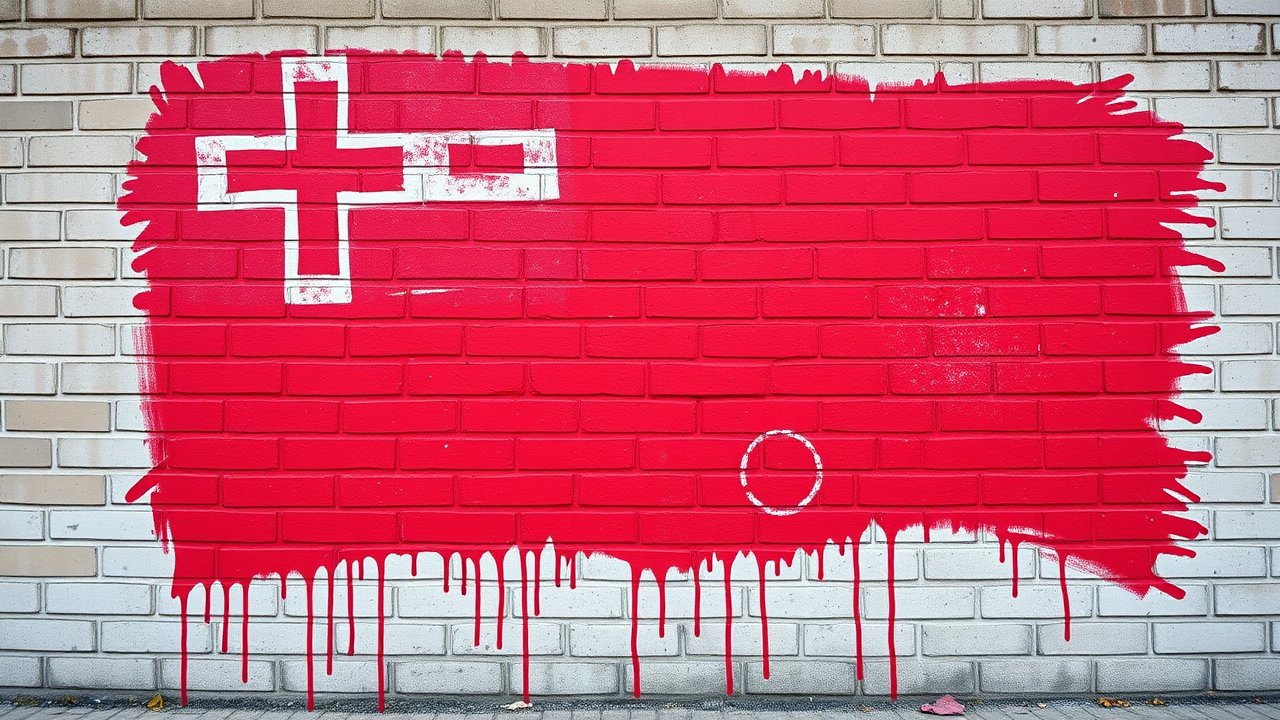 Flag of Tonga 🇹🇴 in street art / graffiti style